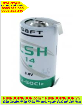 Pin Saft LSH14 (chân thép hàn); Pin nuôi nguồn PLC Saft LSH14 lithium 3.6v C 5800mAh chính hãng, Xuất xứ Pháp